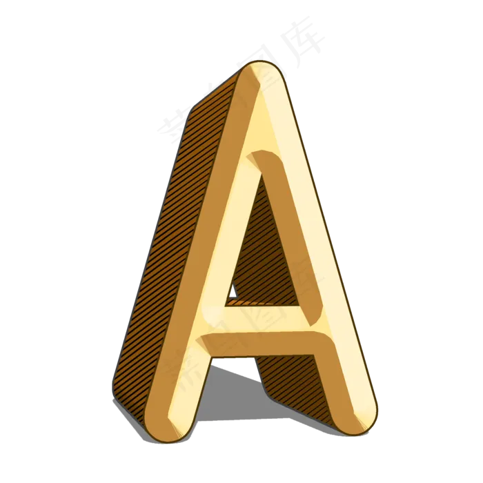 卡通立体浮雕字母A