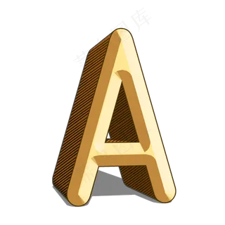卡通立体浮雕字母A