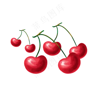 橘色水彩手绘水果樱桃