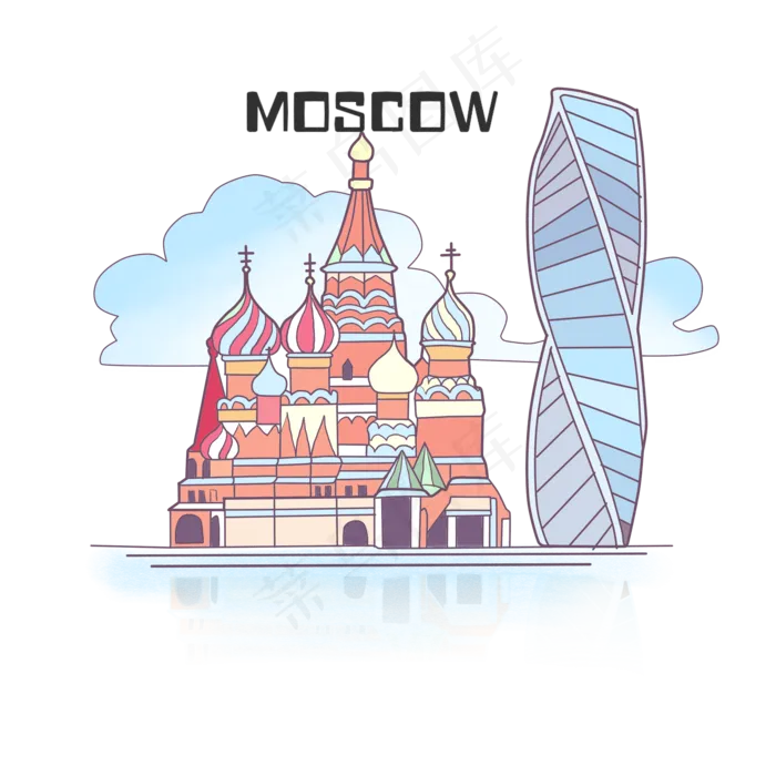 俄罗斯莫斯科城市地标红场PNG,免抠元素(2000*2000px 300 dpi )psd模版下载