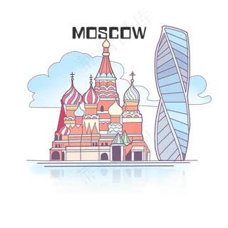 俄罗斯莫斯科城市地标红场PNG,免抠元素