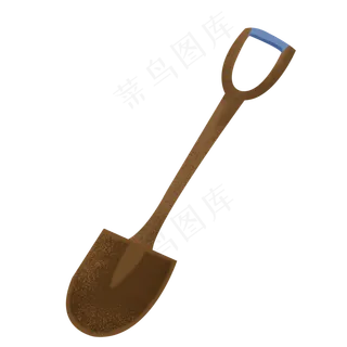 卡通植树节铁锹工具素材,免抠元素