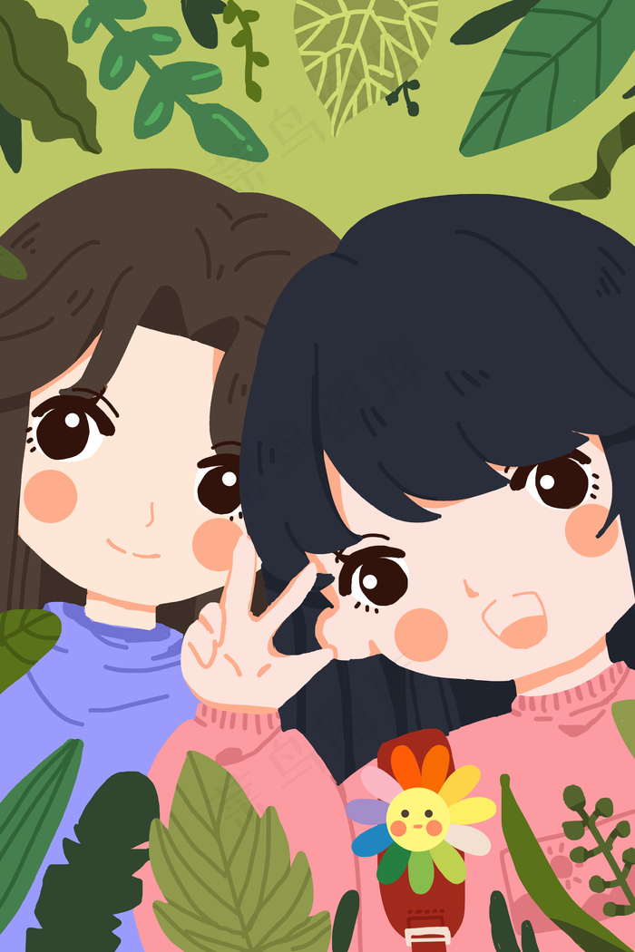 春季节假出游日自拍可爱(3545X5315(DPI:300))psd模版下载