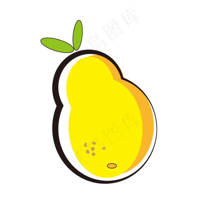 黄色水果梨(2000*2000px 300 dpi )ai矢量模版下载