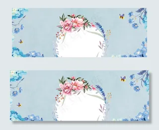 复古手绘花朵古风简约风格banner