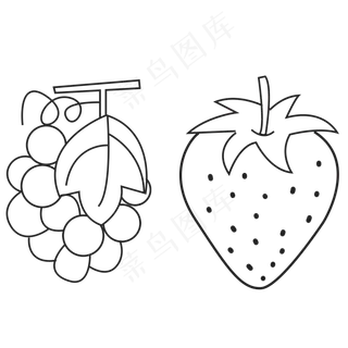 草莓可爱葡萄简笔画