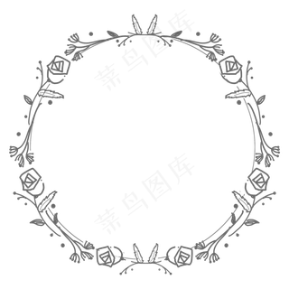涂鸦手绘花环标题框边框