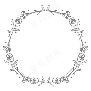 涂鸦手绘花环标题框边框