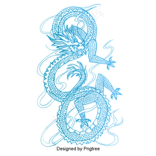 中国风格卡通龙图案,免抠元素