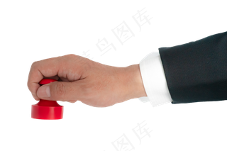 手持红色印章