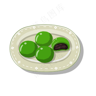 清明节一盘艾草青团