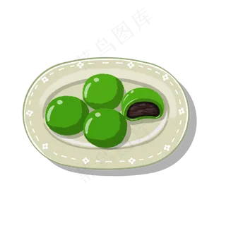 清明节一盘艾草青团