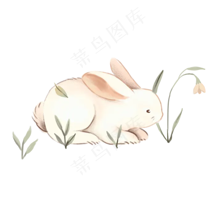 手绘可爱的卡通兔子(2000X2000(DPI:300))psd模版下载