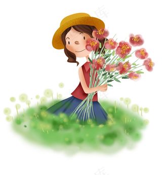 劳动节手绘人物素材,免抠元素