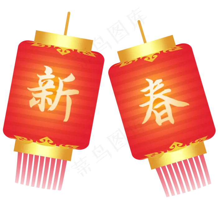 新年灯笼新春春节,免抠元素(2048X2048(DPI:300))psd模版下载
