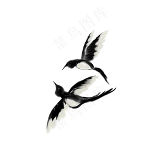 水墨燕子喜鹊鸟儿绘画,免抠元素