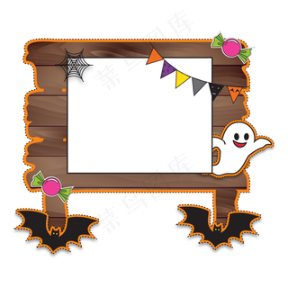 万圣节卡通边框装饰,免抠元素