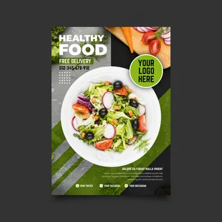 免费送货餐厅海报设计