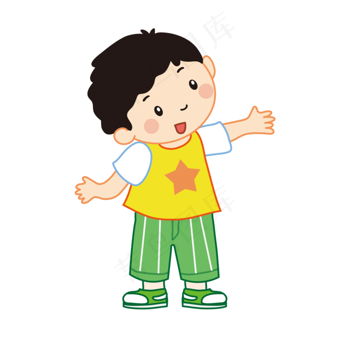 教师节摊开手男孩