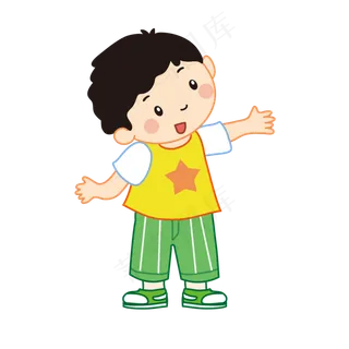 教师节摊开手男孩