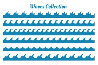 六种不同风格的海浪图案