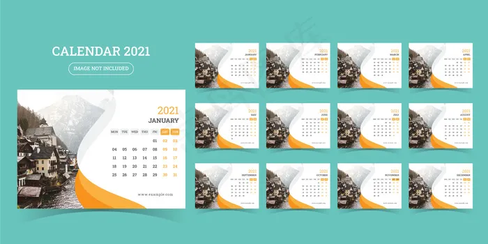 2021年台历eps,ai矢量模版下载