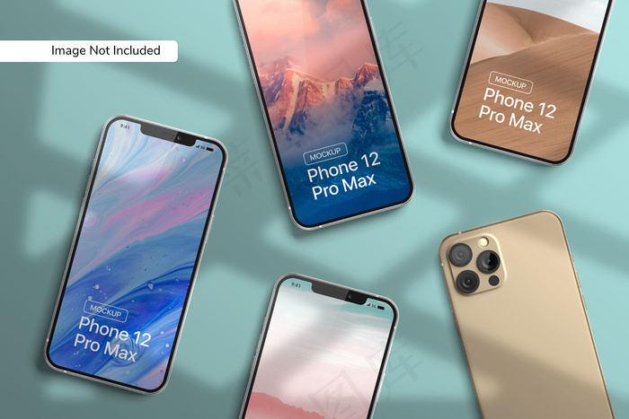 智能手机12 pro max实体模型样机psd模版下载