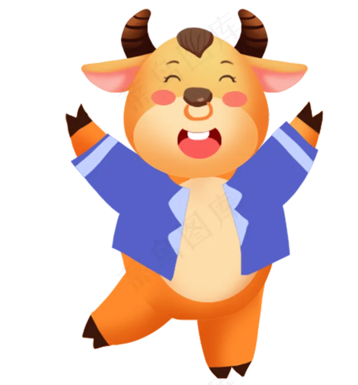 卡通牛动物(1510X1620(DPI:300))psd模版下载