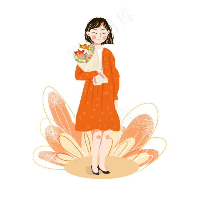 教师节鲜花老师png素材