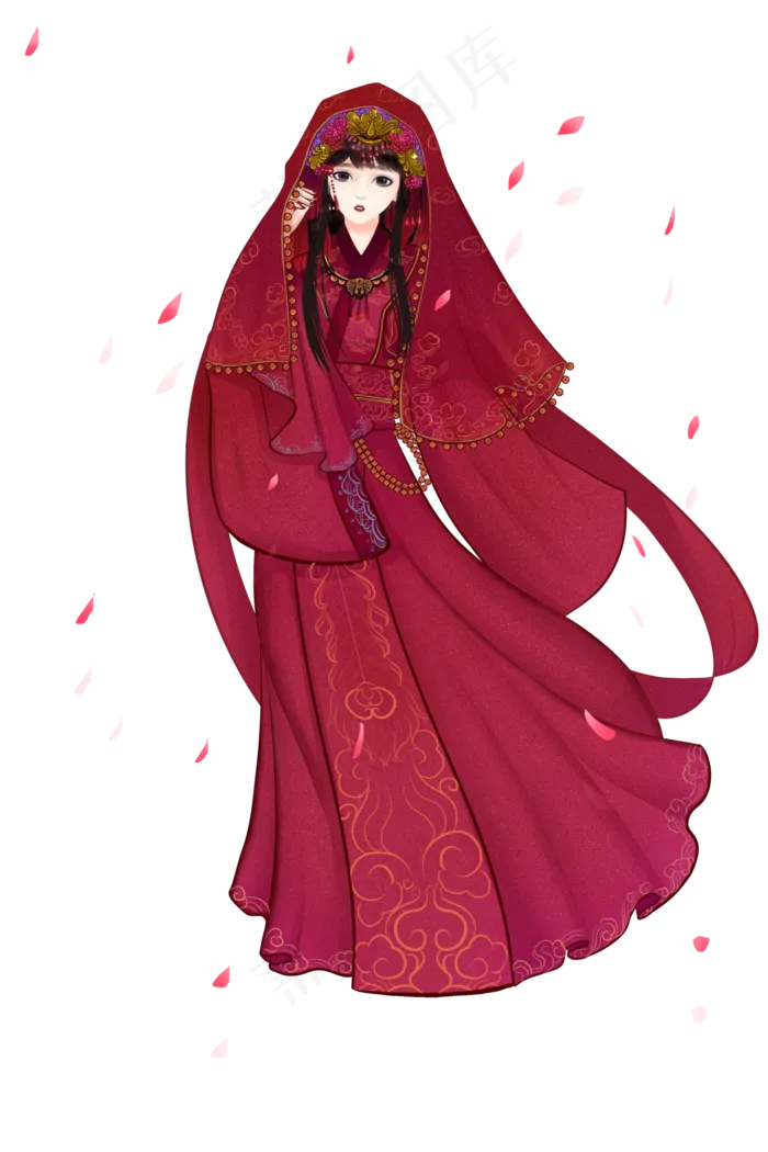 日系古风七夕新娘人物素材(1889X2834(DPI:300))psd模版下载