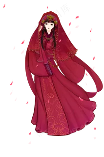 日系古风七夕新娘人物素材