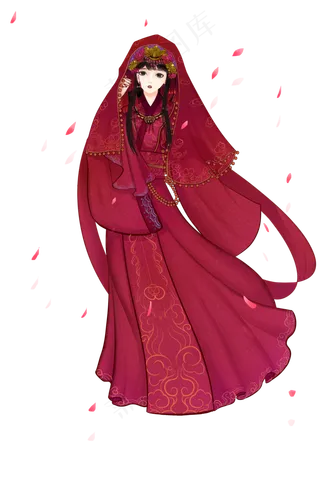 日系古风七夕新娘人物素材