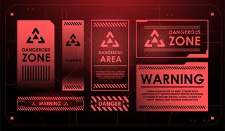 hud与注意标志的界面元素。警告