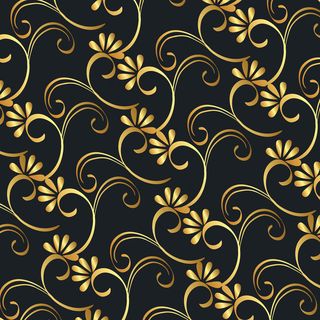 维多利亚和花卉金色背景