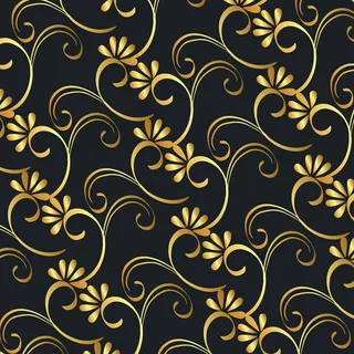 维多利亚和花卉金色背景