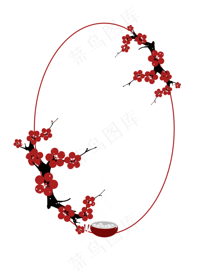 古风梅花冬至边框png免抠(2000X2675(DPI:300))psd模版下载