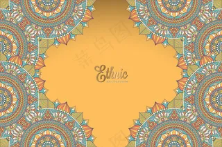 金色矢量豪华装饰曼荼罗设计背景