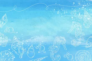 水彩背景与手绘抽象元素