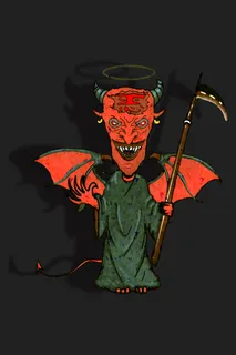 黑色简约万圣节恶魔插图