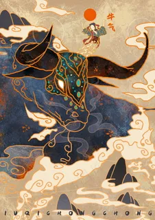 牛年插画海报图片