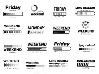 加载周栏。商业用户界面网页报价图片懒星期天矢量有趣的图片。下载ui，下载假期