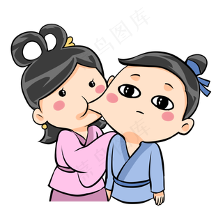 七夕表情包牛郎织女嘬脸
