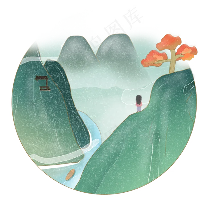 立冬看雪png素材下载(1125X2436(DPI:72))psd模版下载