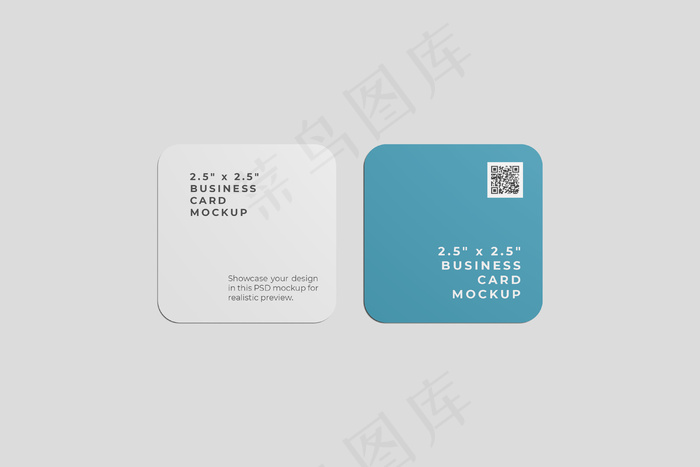 圆角名片模型样机psd模版下载