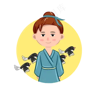 七夕节浪漫圆月牛郎