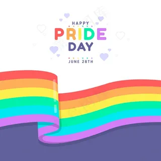 骄傲日旗帜banner丝带背景