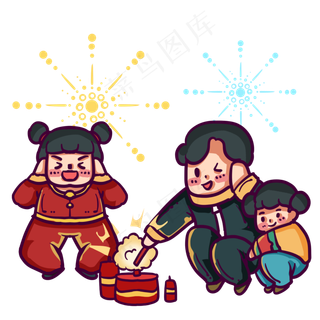 一起来放鞭炮开心