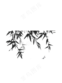 水墨免扣竹子
