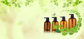 洗发露促销季简约绿色banner