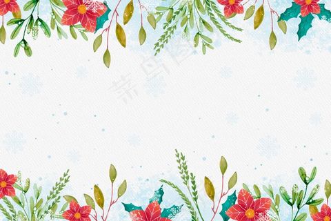 水彩画圣诞背景